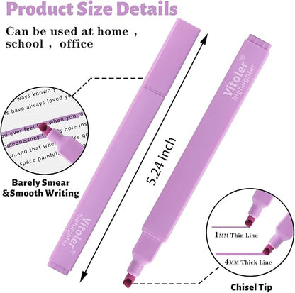 Vitoler Bible Highlighters,8 Colors Cute Highlighters with Chisel Tip for Bible Accessories School Office Supplies