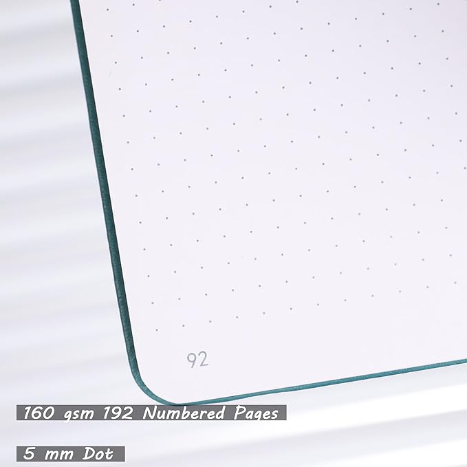 TIEFOSSI A5 Bullet Dotted Notebook, 160gsm Thick Paper, Hardcover Dot Grid Journals for Women Men, 192 Numbered Pages, Ideal for Personal Use, Goals, Organization（Floral）
