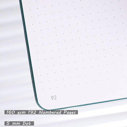 TIEFOSSI A5 Bullet Dotted Notebook, 160gsm Thick Paper, Hardcover Dot Grid Journals for Women Men, 192 Numbered Pages, Ideal for Personal Use, Goals, Organization（Floral）