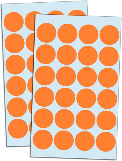 1200 Pack, 1" Round Dot Stickers Circle Labels - Orange