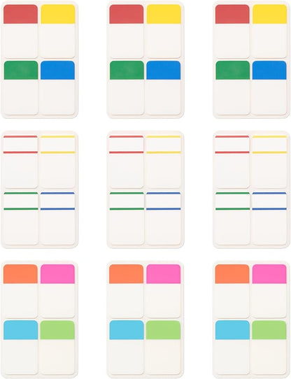 KICNIC Sticky Tabs 1 Inch, 720pcs Book Tabs, Colored Page Markers Self Adhesive, Repositionable Note Tabs for Documents, Books, Paper, Notebooks, Filing and Folders [36 Sets, 10 Colors]