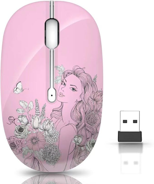 JUHOO Wireless Mouse with Nano Receiver for PC, Laptop, Notebook, Computer, MacBook, Less Noise, Portable Mobile Optical Mice