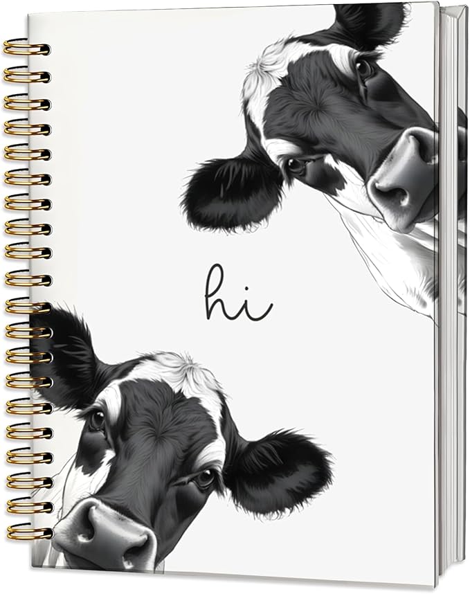 Cow Notebook Journal,Cow Gifts for Women Cow Lovers,Cute Girly Gifts Notebook Journal for Women Teen Girls Kids,Hardcover Spiral Notebooks Journals for Writing, 5.5x8.3 Inch