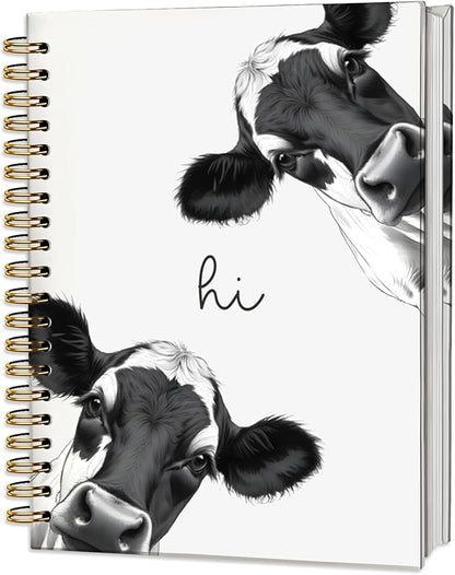 Cow Notebook Journal,Cow Gifts for Women Cow Lovers,Cute Girly Gifts Notebook Journal for Women Teen Girls Kids,Hardcover Spiral Notebooks Journals for Writing, 5.5x8.3 Inch
