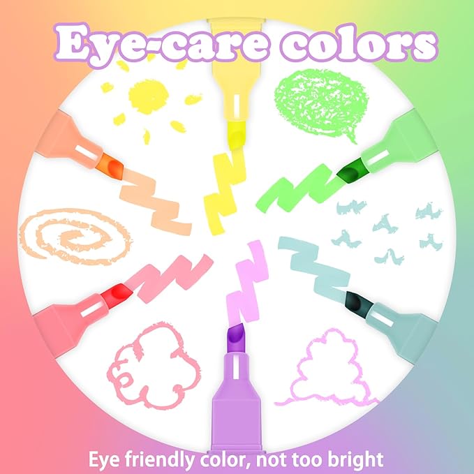 Vitoler Highlighters Assorted Colors,12 Pack Chisel Tip Highlighter Pens,No Bleed Highlighters for School Office Supplies