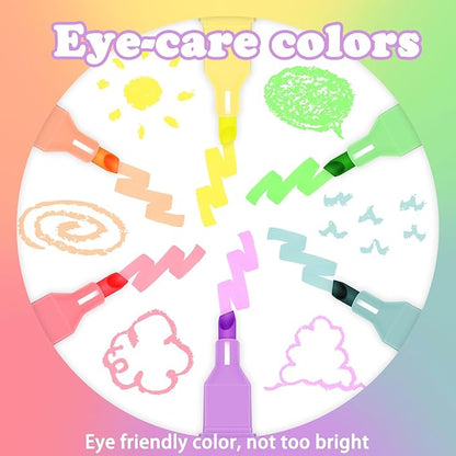 Vitoler Highlighters Assorted Colors,12 Pack Chisel Tip Highlighter Pens,No Bleed Highlighters for School Office Supplies