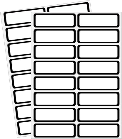 STARLIBOO Color-Coding Removable Labels, Rectangular 1 x 3"" Freezer Labels for Organizing, Tear-Resistant No Residue, Removable Labels for Food Containers (240Pcs), Black Border