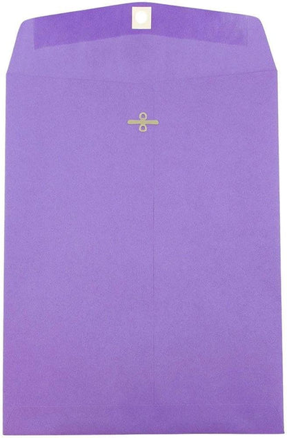 JAM PAPER 9 x 12 Colored Envelopes with Clasp Closure - Violet Purple Recycled - 50/Pack