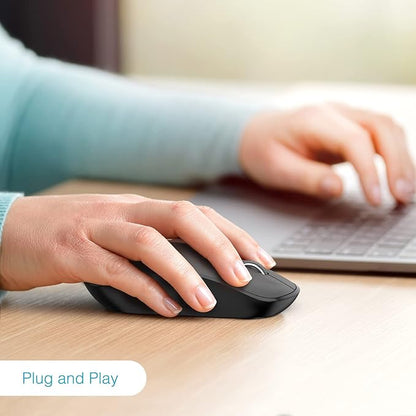 JOYACCESS Wireless Mouse, 2.4G Portable Slim Silent Computer Mouse Wireless with USB Nano Receiver, 2400 DPI, for Notebook, Laptop, PC - Black