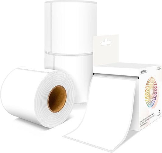 3x5 Inch Home Moving Labels 4 Rolls 1000 Stickers, Large Packing Box Labels Rectangular Colored Inventory Stickers for Moving Supplies Color Coded (White)