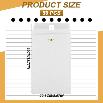 50 Pcs 9 x 12 Manilla Envelopes Clasp Envelope Kraft Catalog Envelope with Clasps Closure 28 lb Kraft Paper Envelope for Storing or Mailing Envelopes Home Office Business Supplies
