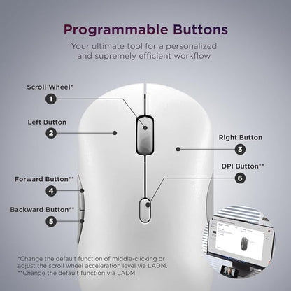 Lenovo 700 Multi-Device Wireless Mouse, Bluetooth or 2.4 GHz USB-A Connection, Connect up to 3 Devices, 36 Month Battery Life, Seashell