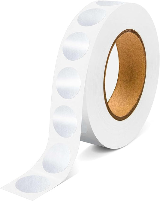 1000PCS Silver Colored Dot Stickers Round Coding Circle Label Stickers 0.5 inch Label in Dispenser Box for Office Classroom