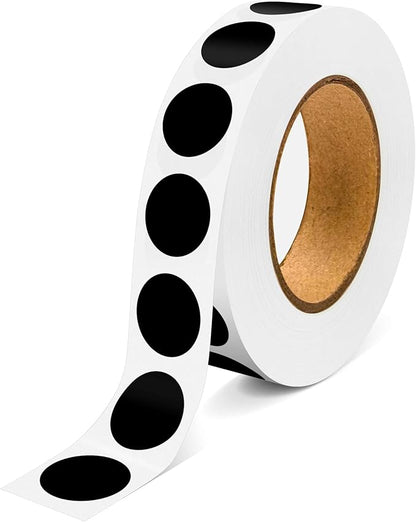 1000PCS Black Colored Dot Stickers Round Coding Circle Label Stickers 0.5 inch Label in Dispenser Box for Office Classroom