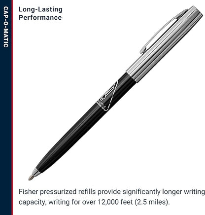 Fisher Space Pen Cap-O-Matic Space Pen, Space Shuttle Imprint, Ballpoint, Black Ink
