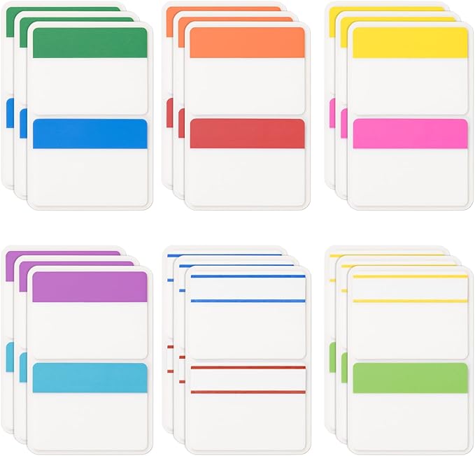 KICNIC 720 Pieces Sticky Tabs 2 Inch Index Tabs, Colored Page Markers Repositionable Tags Reading Tabs Self Adhesive Tape Flags for Books, Binders, Notebook and File Folders, [36 Sets 12 Colors]