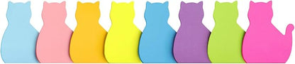 SIMONA Cat Shape Sticky Notes 8 Color Bright Colorful Sticky Pad 75 Sheets/Pad Self-Sticky Note Pads (8 Pads)