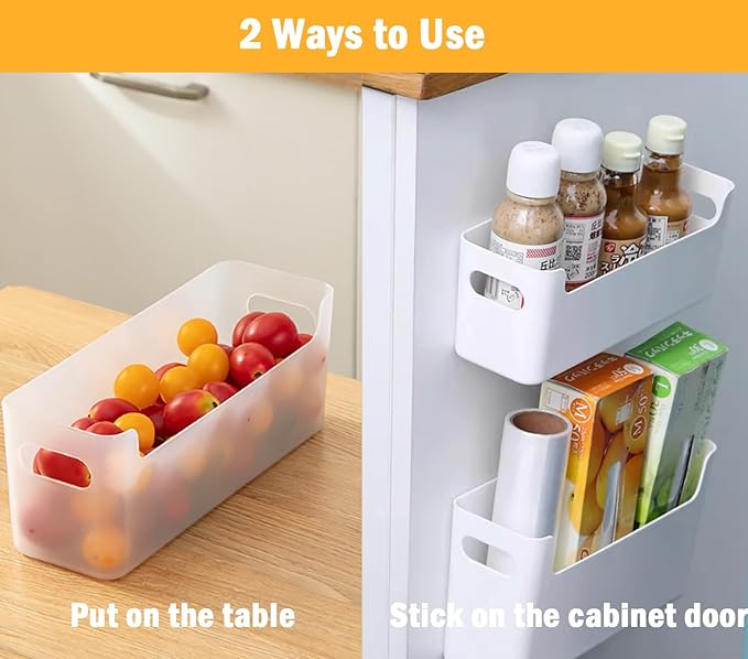 2 Pcs Kitchen Cabinet Door Organizer,Adhesive Mount Inside Cabinet Door Storage,Under Sink Door Storage Shelf for Kitchen,Bathroom,Office,Garage,Craft Room(White)