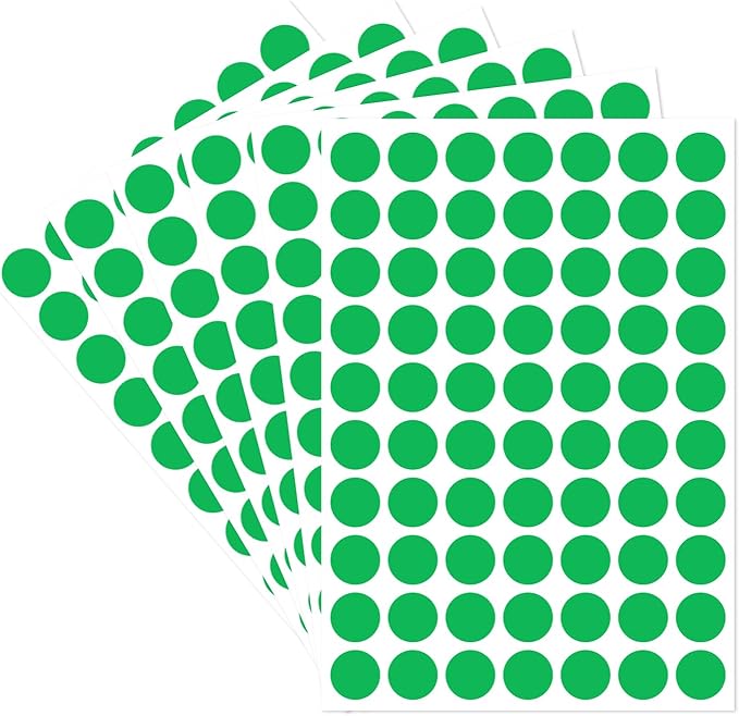 starboling Dot Stickers,1/2 Inch Dark Green Circle Stickers,1400pcs Self-Adhesive Writable Color Coding Labels,Round Labeling Stickers for Office Classroom Garage Sale, 0.5''