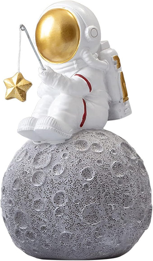 BUTILIVEEN Astronaut Fishing Star Figurines, Space Themed Bedroom & Desktop Shelf Decor, Gifts for Space Lovers & Christmas