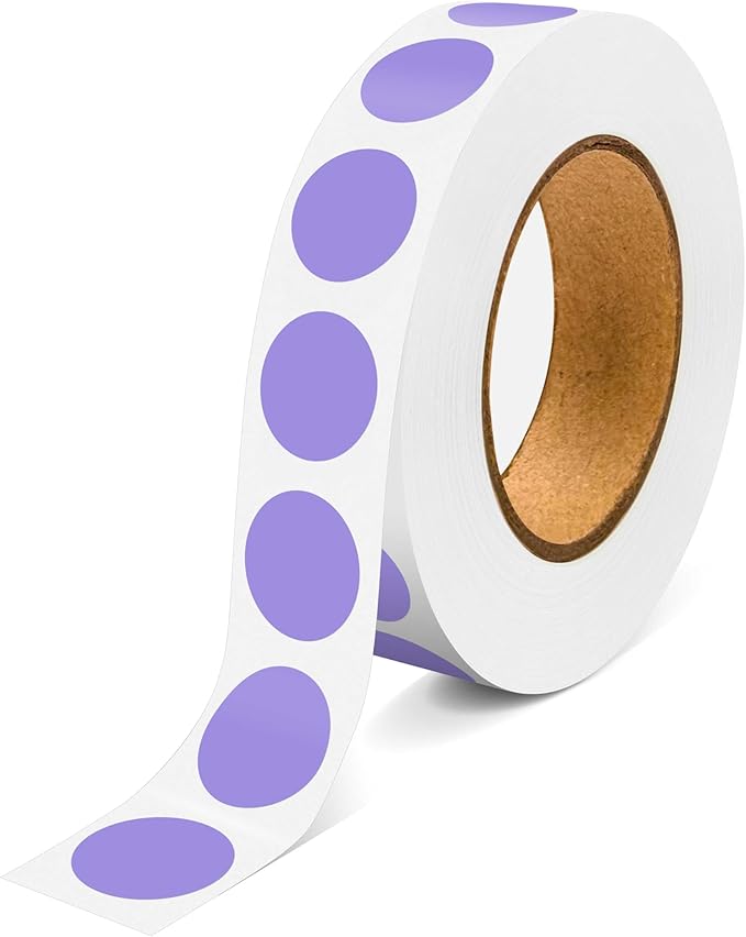 1000PCS Lavender Colored Dot Stickers Round Coding Circle Label Stickers 0.5 inch Label in Dispenser Box for Office Classroom