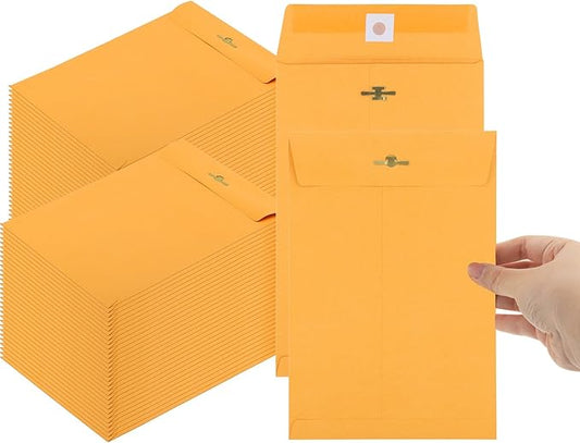 50 Pcs 6x9 Manilla Envelopes Clasp Envelope Kraft Catalog Envelope with Clasps Closure 28 lb Kraft Paper Envelope for Storing or Mailing Envelopes Home Office Business Supplies