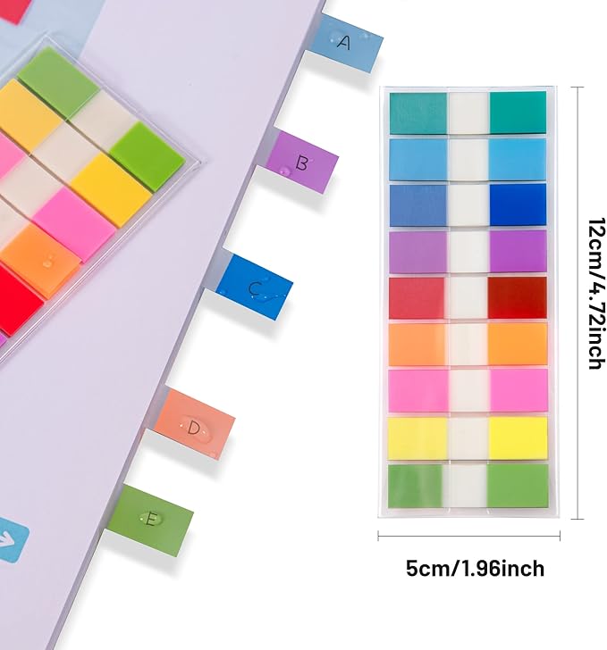 Golcellia 540 Pieces Transparent Sticky Notes Page Markers Book Tabs Sticky Note Tabs Sticky Page Tabs, Pop Up Index Tabs, Tabs for Annotating Books
