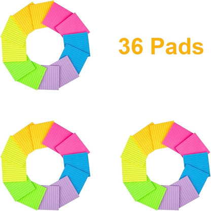 (36 Pads) Lined Sticky Notes 4x4 in, 6 Bright Colors Self-Stick Note Pads, Strong Adhesive, 47 Sheets/Pad