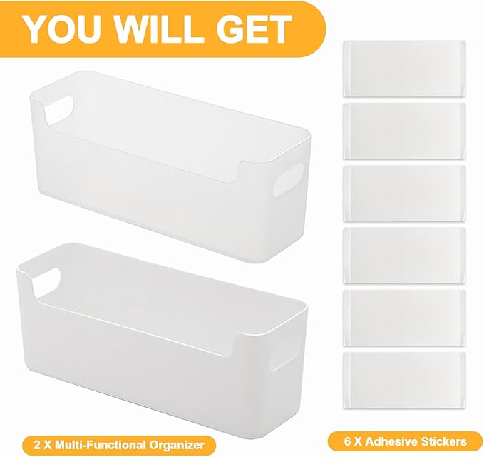 2 Pcs Kitchen Cabinet Door Organizer,Adhesive Mount Inside Cabinet Door Storage,Under Sink Door Storage Shelf for Kitchen,Bathroom,Office,Garage,Craft Room(Transparent)