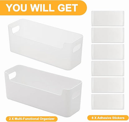 2 Pcs Kitchen Cabinet Door Organizer,Adhesive Mount Inside Cabinet Door Storage,Under Sink Door Storage Shelf for Kitchen,Bathroom,Office,Garage,Craft Room(White)