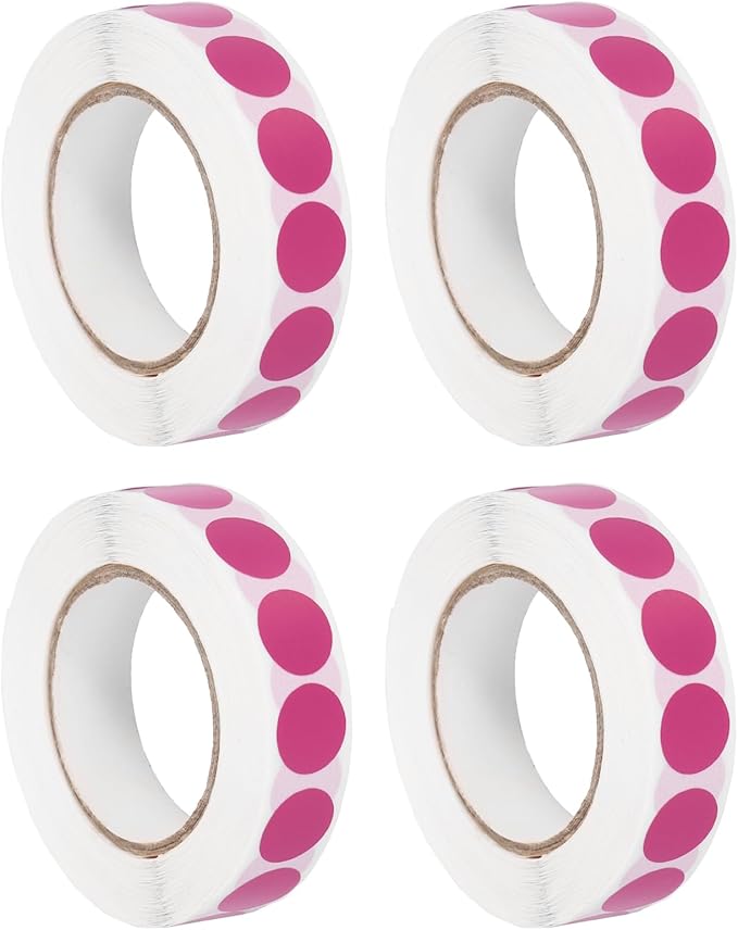 PATIKIL Colored Dot Stickers 1/2", 4000 Pcs Color Coding Labels Blank Circle Stickers Adhesive Round Price Labels for Inventory Office Garage Classroom, Magenta