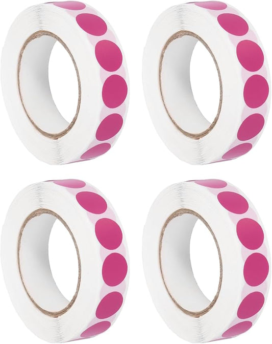 PATIKIL Colored Dot Stickers 1/2", 4000 Pcs Color Coding Labels Blank Circle Stickers Adhesive Round Price Labels for Inventory Office Garage Classroom, Magenta