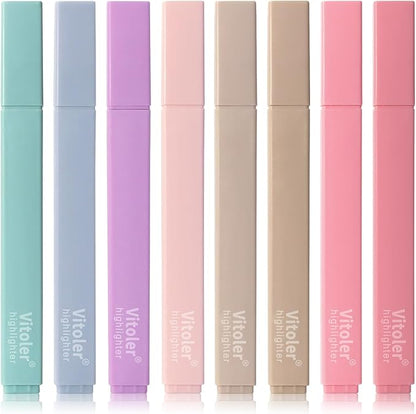 Vitoler Bible Highlighters,8 Colors Cute Highlighters with Chisel Tip for Bible Accessories School Office Supplies