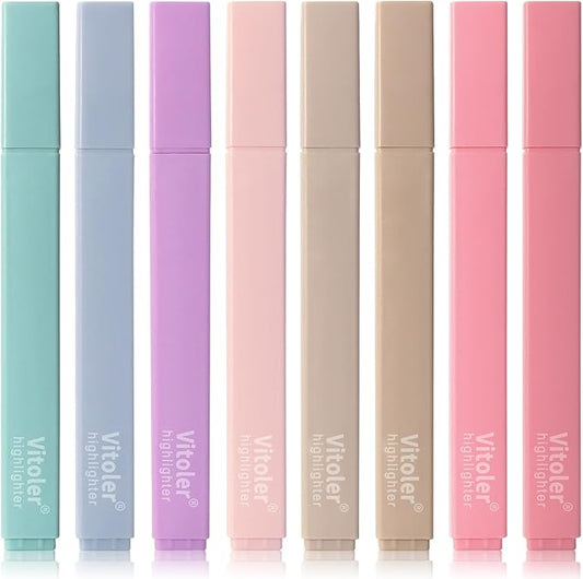 Vitoler Bible Highlighters,8 Colors Cute Highlighters with Chisel Tip for Bible Accessories School Office Supplies