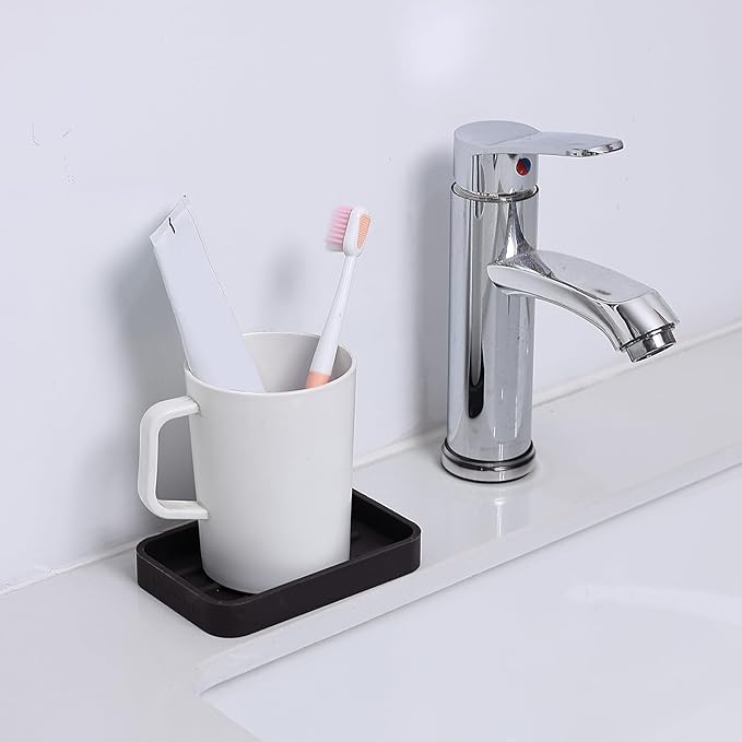 Silicone Kitchen Sink Organizer Tray for Multiple Usage,Easy Clean Sponges Holder for Kitchen Bathroom Counter or Sink,Dish Soap Dispenser,Scrubber,Bottle,Cup Coffee 4.9”x 3.2”