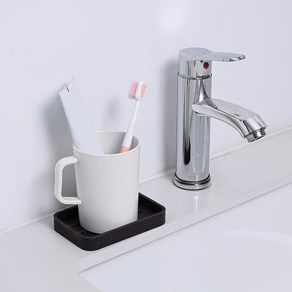 Silicone Kitchen Sink Organizer Tray for Multiple Usage,Easy Clean Sponges Holder for Kitchen Bathroom Counter or Sink,Dish Soap Dispenser,Scrubber,Bottle,Cup Coffee 4.9”x 3.2”