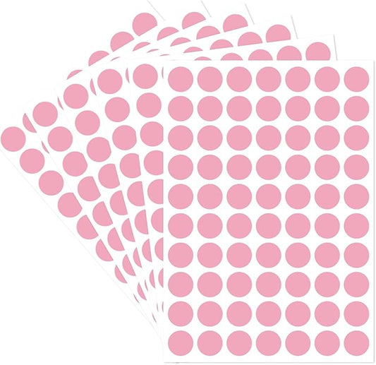 Starboling Dot Stickers - 1/2 Inch Pink Circle Labels, 1400pcs Writable Color Coding, Round Labels for Office, Classroom, Garage Sale