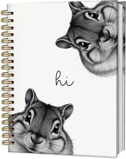 Squirrel Notebook Journal,Cute Animal Notebook Journal for School Women Teen Girls Kids,Gifts for Squirrel Lovers,Hardcover Spiral Notebooks for Work Notes Journaling,5.5x8.3 Inch