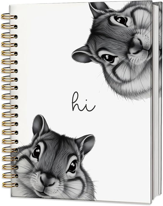 Squirrel Notebook Journal,Cute Animal Notebook Journal for School Women Teen Girls Kids,Gifts for Squirrel Lovers,Hardcover Spiral Notebooks for Work Notes Journaling,5.5x8.3 Inch