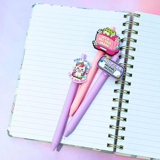 20PC Funny Charm Pens Cute Silly Cat Duck Funny Sayings Sassy Quirky Sarcastic Animals Black Gel Ink Novelty Pen Work Desk Accessories Office Supply Set Unique Gifts For Adults Coworkers Friends