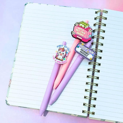 20PC Funny Charm Pens Cute Silly Cat Duck Funny Sayings Sassy Quirky Sarcastic Animals Black Gel Ink Novelty Pen Work Desk Accessories Office Supply Set Unique Gifts For Adults Coworkers Friends