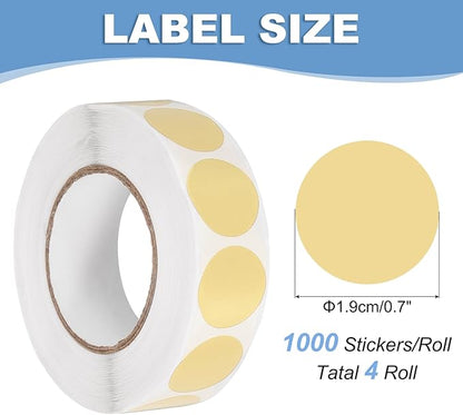 PATIKIL Colored Dot Stickers 3/4", 4000 Pcs Color Coding Labels Blank Circle Stickers Adhesive Round Price Labels for Inventory Office Garage Classroom, Pearlescent