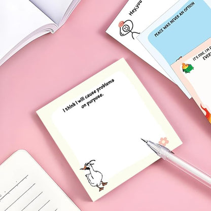 Funny Sticky Notes, 3"x3" Self-Stick Note Pads, 18 Pads, 50 Sheets/Pad, Total 900 Sheet for Home, Coworkers, Office and School Supplies