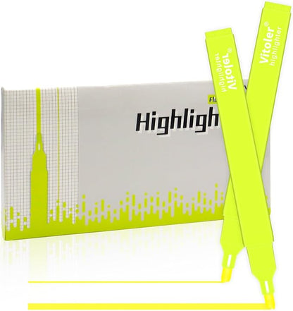 Vitoler Fluorescent Yellow Highlighters,20 Pack Bright Color Chisel tip Highlighters for Adults Kids in the Home School Office