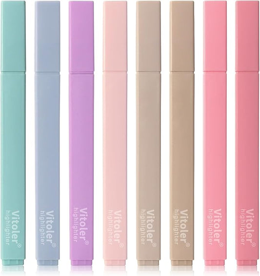Bible Highlighters,8 Colors pastel highlighters, Cute Pens with Chisel Tip for Journaling Office School Bible Study Supplies