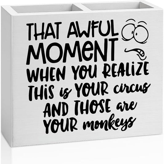 Bosses Day Gifts for Women Men Manager Funny Office Decor for Women Wooden Pencil Holder National Boss Day Decorations Gifts for Supervisor Leader HR Men Manager Coworker Office Desk Decor A 01