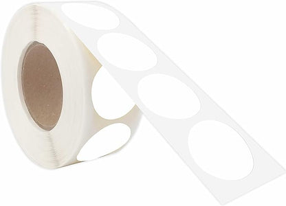 PARLAIM 1 Inch Round Permanent Adhesive Color-Code Dot Stickers, 1000 Stickers Roll Dispenser Box White Circle Labels
