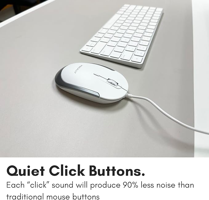 Macally Wired USB C Mouse for Mac & Windows - 3 Button & Scroll Wheel USB Type C Mouse - Comfortable Ambidextrous Design - Compact Wired Mouse with Optical Sensor & DPI Switch 800/1200/1600/2400