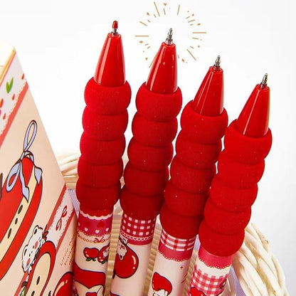 4pcs Cute Cat Gel Pens Set 0.5mm Black Ink Writing Cartoon Gel Pen Retractable Gel Pens Stationery for School