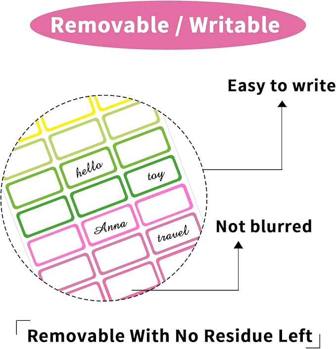 STARLIBOO Removable Freezer Labels,1x2 Inch Color Coding Removable Labels for Food Containers, Removable Label Easy Peel Off, Freezer Label to Write on/Waterproof (8 Colors,360 Pcs)